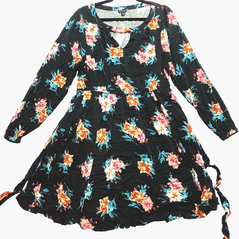 Torrid Midi Dress Womens 2X Black Challis $65